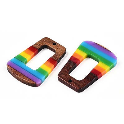 Opaque Resin & Walnut Hollow Pendants RESI-TAC0026-05T-1