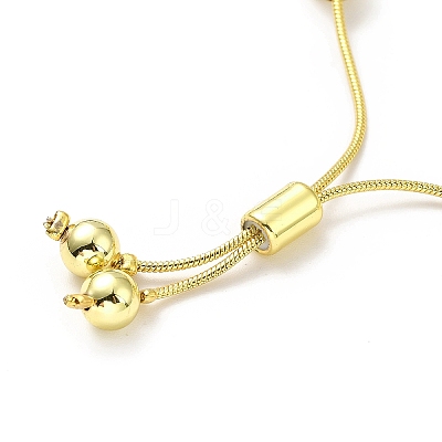 Rack Plating Brass Round Bead Slider Bracelets for Women BJEW-M232-01G-C-1