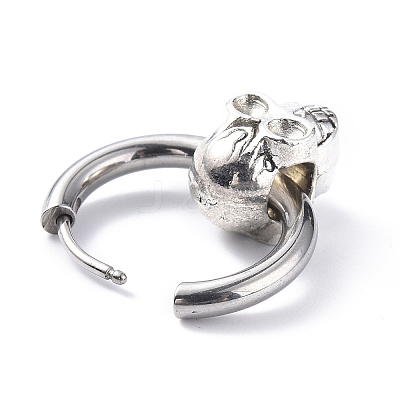 304 Stainless Steel Hoop Earrings Finding STAS-B030-01-1