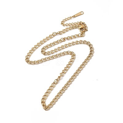 Ion Plating(IP) 304 Stainless Steel Link Necklace for Women NJEW-G097-10G-1