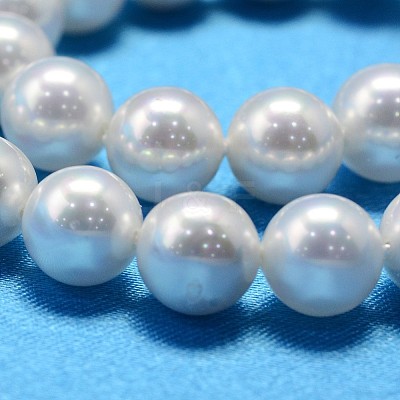 AB Color Plated Shell Pearl Round Bead Strands BSHE-L011-6mm-C001-1