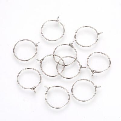 Tarnish Resistant 304 Stainless Steel Hoop Earrings X-STAS-R071-31-1