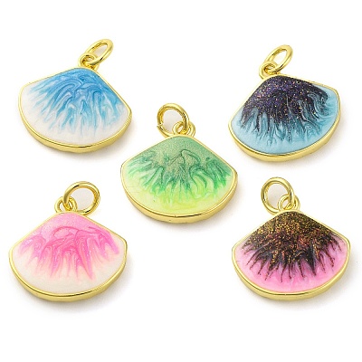 Brass Enamel Pendants KK-S401-11G-1