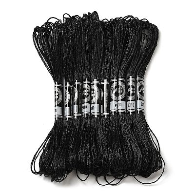 10 Skeins 12-Ply Metallic Polyester Embroidery Floss OCOR-Q057-A03-1
