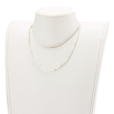 Rondelle Natural Morganite Beaded Necklaces NJEW-JN03404-01-1