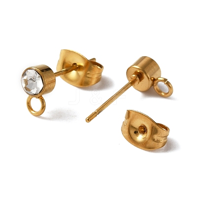 304 Stainless Steel Stud Earrings Findings STAS-WH0029-44B-G-1