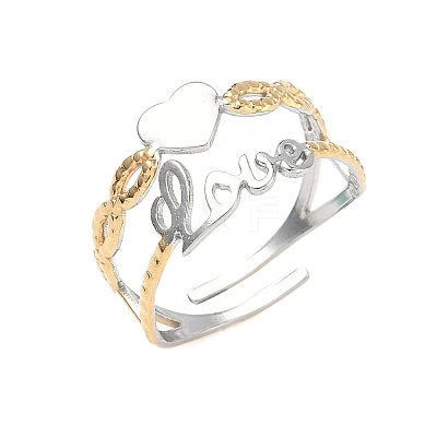 304 Stainless Steel Cuff Open Rings RJEW-Z121-02GP-03-1