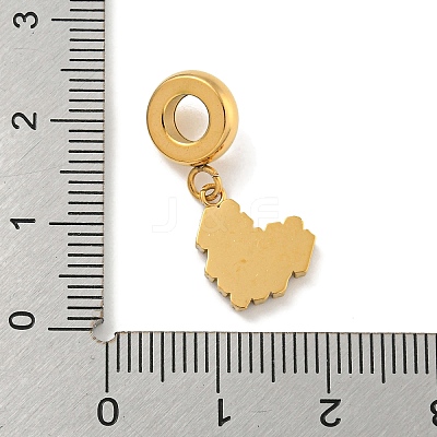 304 Stainless Steel Enamel European Dangle Charms STAS-U005-24B-G-1