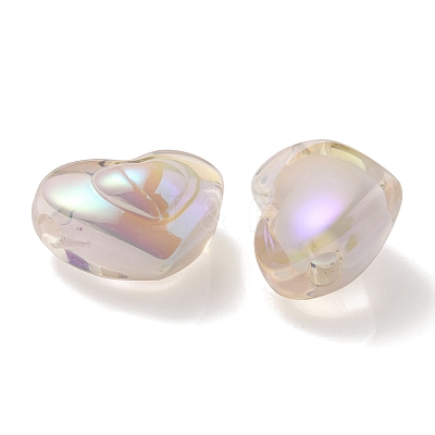 UV Plating Rainbow Iridescent Transparent Acrylic Beads OACR-C007-04B-1