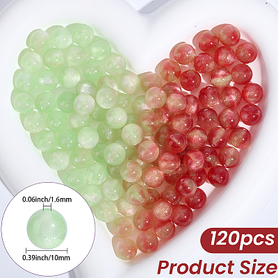 120Pcs Opaque UV Reactive Beads RESI-PA0001-35D-1