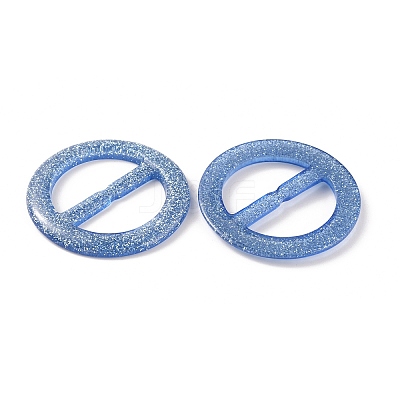 Flat Round Resin Buckle Clasps CRES-WH0013-15C-1