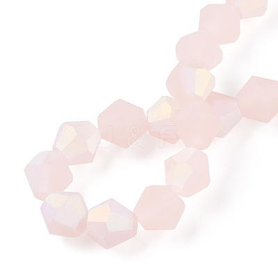 Imitation Jade Bicone Frosted Glass Bead Strands LS-EGLA-A039-J6mm-MB07-1