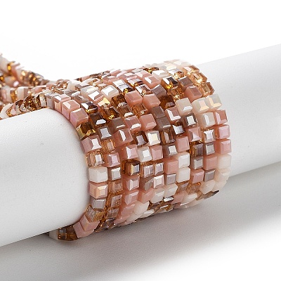 Gradient Color Electroplate Glass Bead Strands X-GLAA-E042-05-B06-1