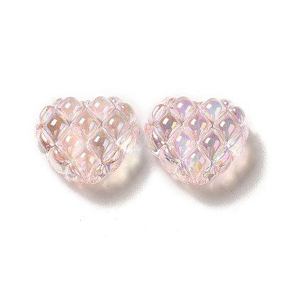 Transparent Acrylic Waffle Beads OACR-E016-01B-1