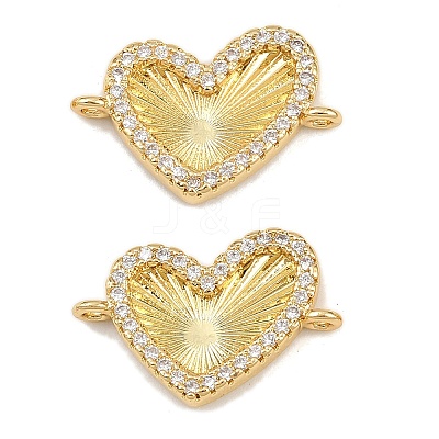 Brass Pave Cubic Zirconia Connector Charms KK-L251-13G-1