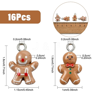 16Pcs 2 Styles Christmas Theme Opaque Resin Pendants RESI-YW0005-25-1
