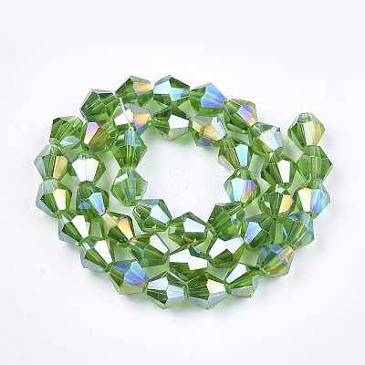 Electroplate Glass Beads Strands X1-EGLA-Q118-6mm-B16-1