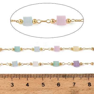 Handmade Brass Glass Beaded Chains GL-CBA1C06-06G-1