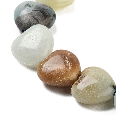 Natural Flower Amazonite Beads Strands G-B022-29C-1