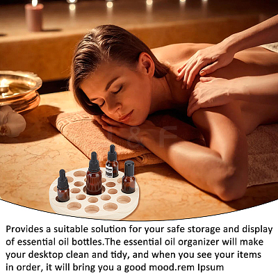 22 Slots Circle Wood Essential Oil Storage Box WOOD-WH0026-29-1