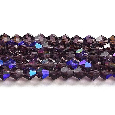 Transparent Electroplate Glass Beads Strands EGLA-A039-T4mm-L04-1