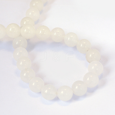 Natural White Jade Round Bead Strands G-E334-6mm-13-1