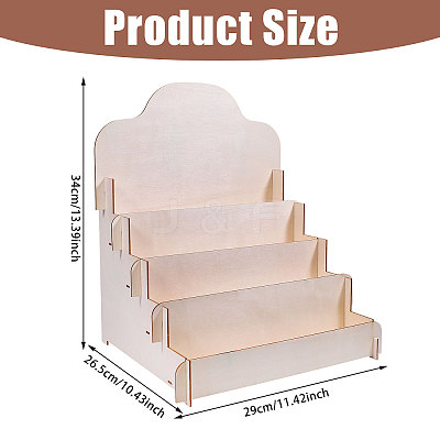4-Tier Wood Display Riser Stands for Greeting Cards ODIS-GL0001-10-1