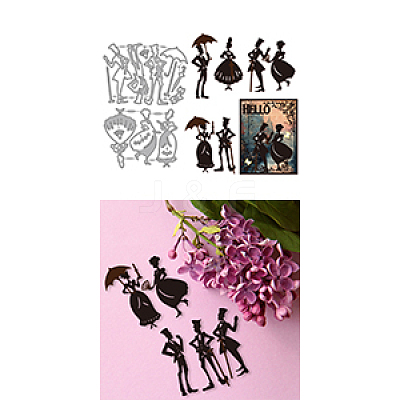 Retro Gentleman & Lady Carbon Steel Cutting Dies Stencils DIY-WH0309-3072-1