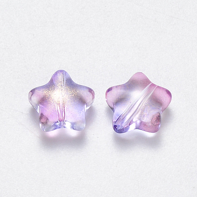 Spray Painted Glass Beads GLAA-R211-04-E02-1