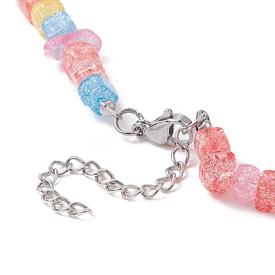 Synthetic Crackle Quartz Dyed Chips Chips Beaded Necklaces NJEW-JN04275-04-1