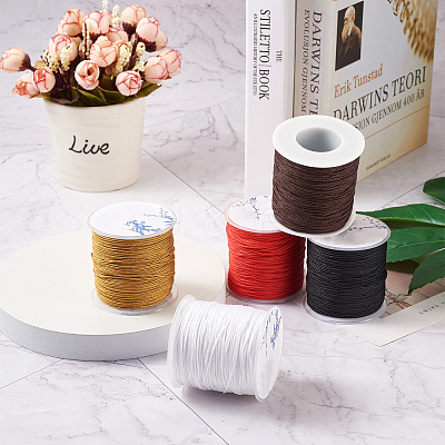 5 Rolls 5 Colors Nylon Braided Cord NWIR-YS0001-01A-1