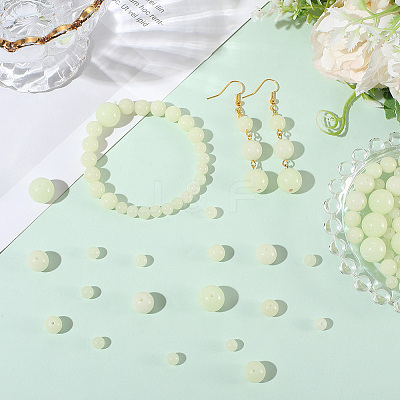 100Pcs 4 Styles Luminous Round Glass Beads GGLA-SC0001-20B-1
