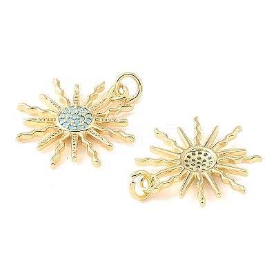 Brass Micro Pave Sky Blue Cubic Zirconia Pendants CU-CBA6938-04G-05-1