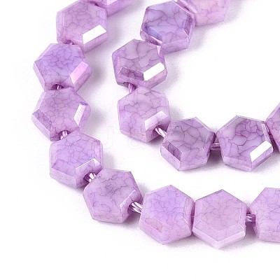 Anti-Tarnish Electroplate Glass Beads Strands GLAA-T028-6mm-02G-1