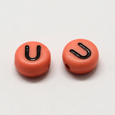 Colorful Acrylic Horizontal Hole Letter Beads X-SACR-Q104-M02-1