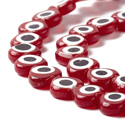 Handmade Evil Eye Lampwork Beads Strands LAMP-F023-B10-1