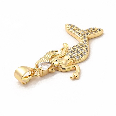 Rack Plating Brass Cubic Zirconia Pendants KK-G456-16G-1