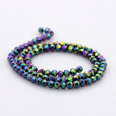 Full Plated Glass Faceted Round Spacer Beads Strands GLAA-A027-3mm-FP01-1