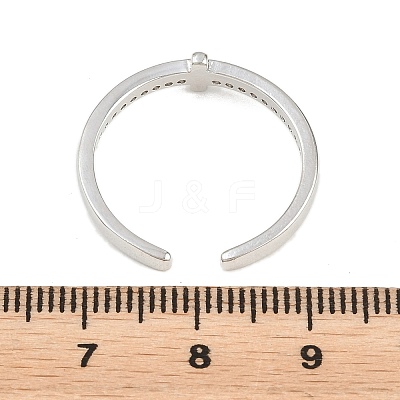 Brass Micro Pave Cubic Zirconia Cuff Open Rings CU-Z002-02P-1