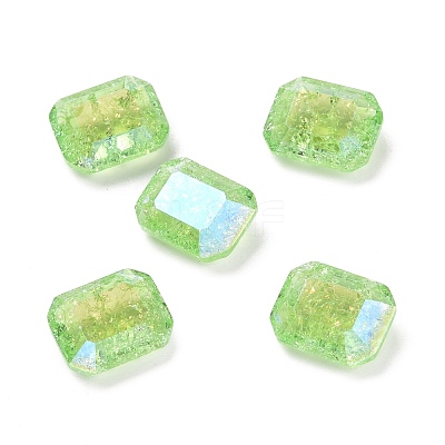 Crackle Moonlight Style Glass Rhinestone Cabochons RGLA-J018-B-214IO-1