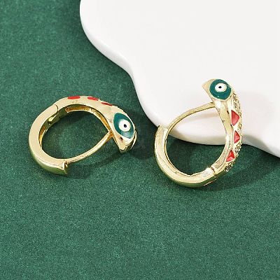 Brass Micro Pave Cubic Zirconia Hoop Earrings EJEW-B146-02G-05-1