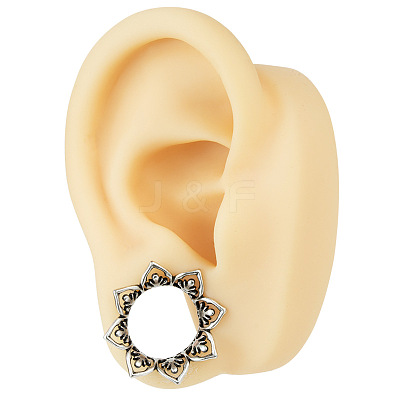Hollow Out Flower Brass Alloy Ear Tunnels FS-WG7C815-14-1