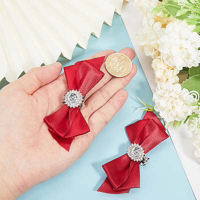 Polyester Bowknot Shoe Decorations AJEW-WH0348-227-1