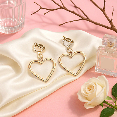 4 Pairs 2 Colors Iron Alloy Clip-on Earrings EJEW-HY0001-38-1