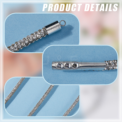 6.25 Yard Polyester Cord with Rhinestone DIY-GF0009-32B-1