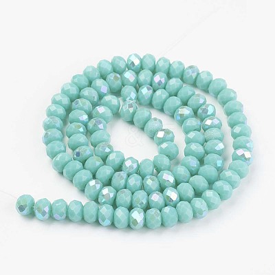 Electroplate Opaque Solid Color Glass Beads Strands LS-EGLA-A034-P4mm-L15-1