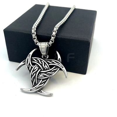 European 304 Stainless Steel Viking Trinity Knot Pendant Necklaces ND3231-1