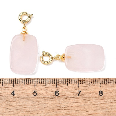 Natural Rose Quartz Pendant Decorations G-G461-01G-06-1