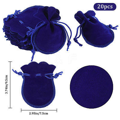 20Pcs Gourd Velvet Drawstring Bags TP-BBC0001-07A-03-1