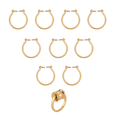 10Pcs Adjustable Brass Finger Rings Components KK-AR0002-62-1